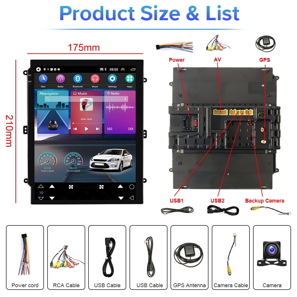 Podofo 2+32G for SUBARU Outback 2010-2014 Wireless Carplay Android Auto 9.7'' Touch Screen Car Stereo Radio Android 11 HD 1080P WIFI GPS FM Bluetooth Usb, AHD Backup Camera