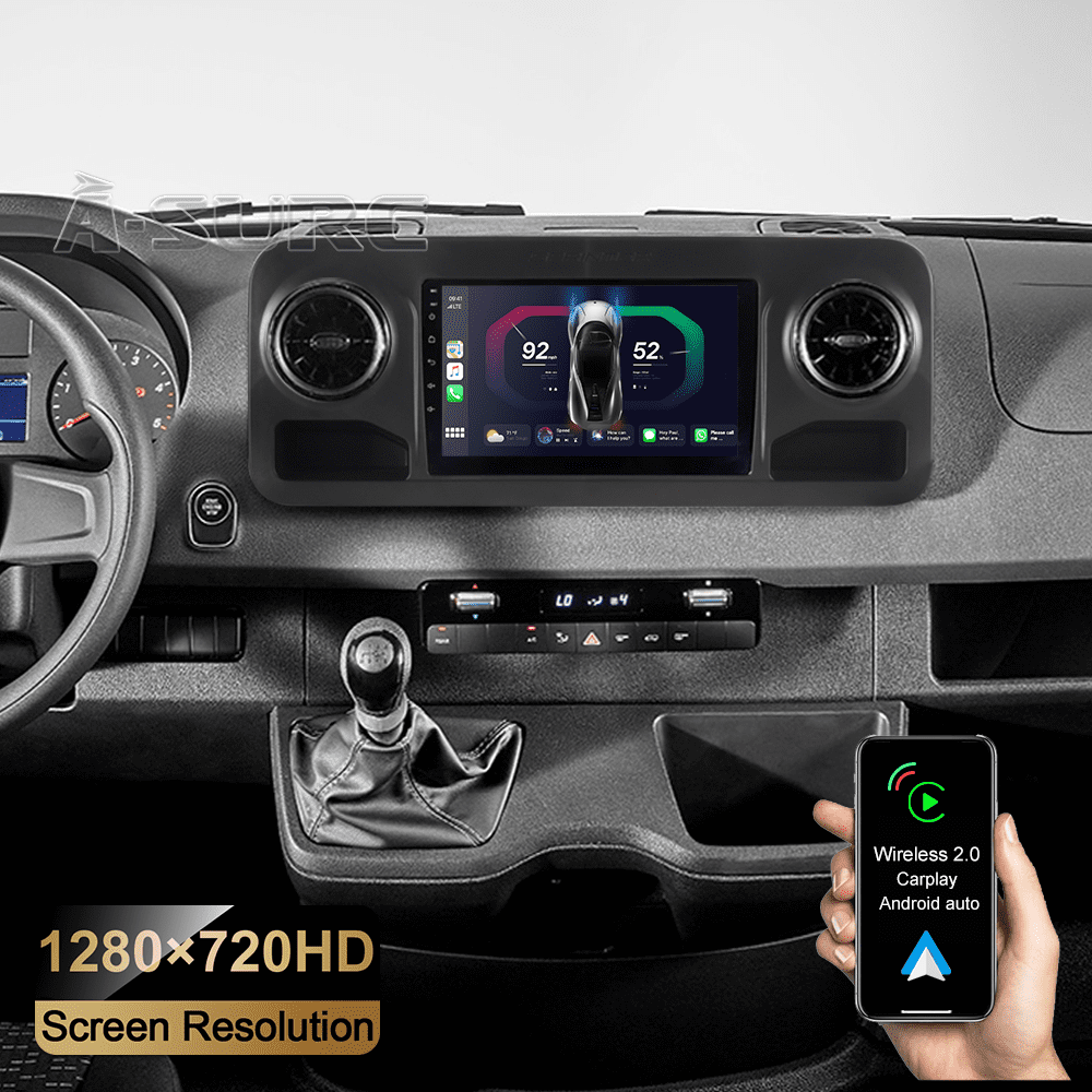 Mercedes-Benz Android Head Unit Junhua 10" Android 13 Car Stereo Radio Head Unit for Mercedes-Benz Sprinter W907 W910 2018-2023