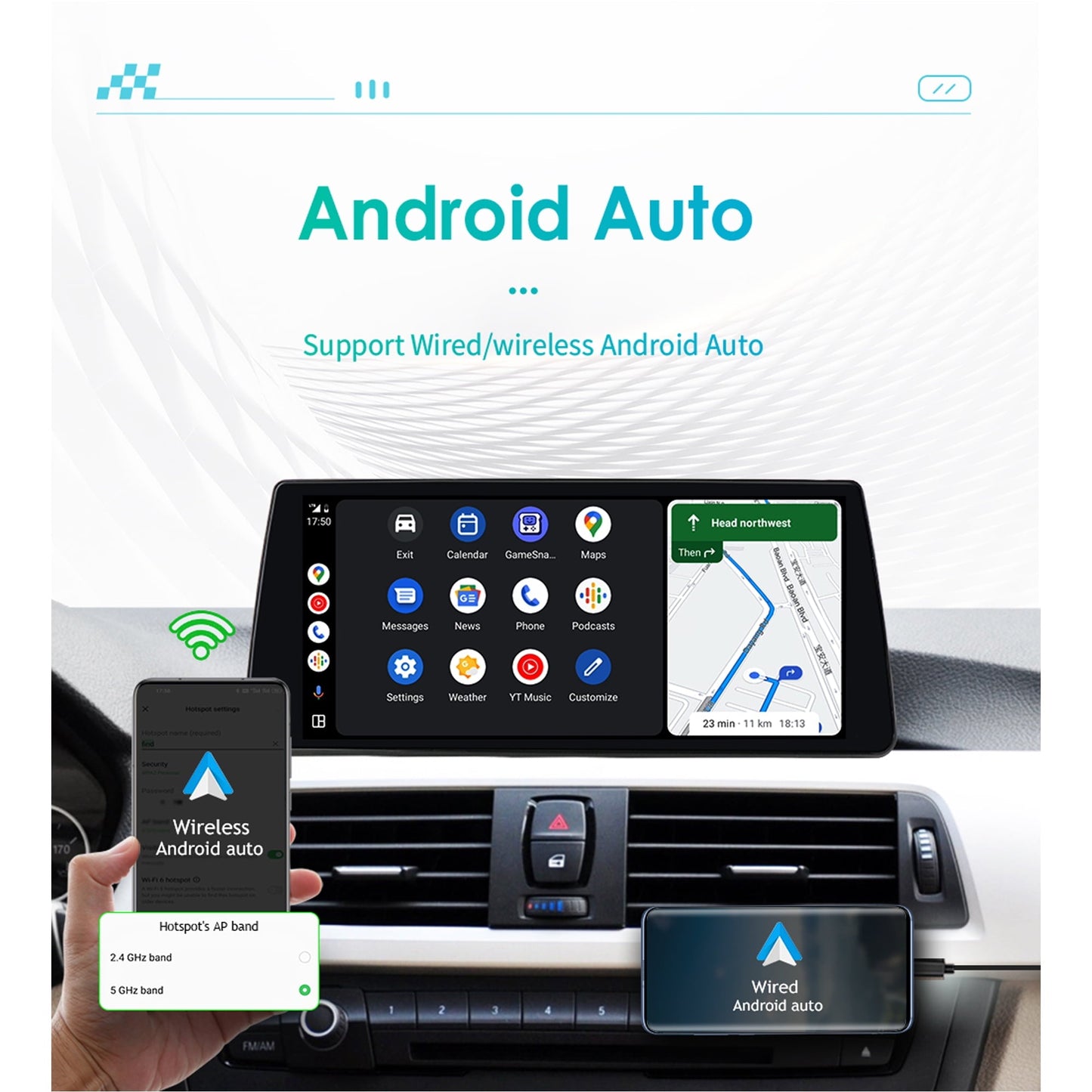 BMW 10.33" Touch Screen Android 12 Apple Carplay 4+32GB Wifi Car Stereo Radio Head Unit GPS Navigation Player For BMW 3 Series F30 F31 2013 2014 2015 2016 2017 NBT