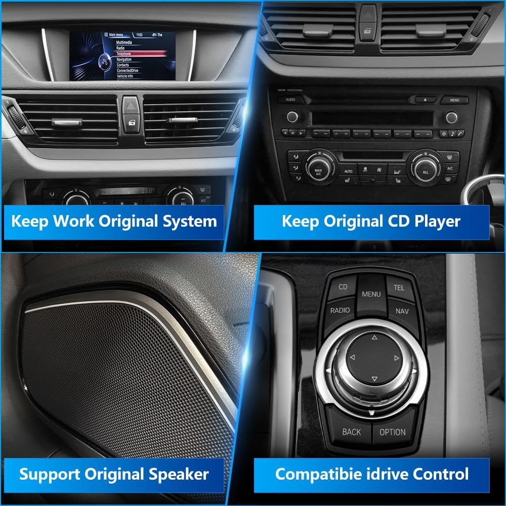 BMW Android 12Head Unit For BMW X1 E84 2009-2015 Car Radio Stereo with Wireless Carplay Andriod Auto, 10.25 inch HD Screen Upgrade Built in GPS SWC AM/FM Radio DSP
