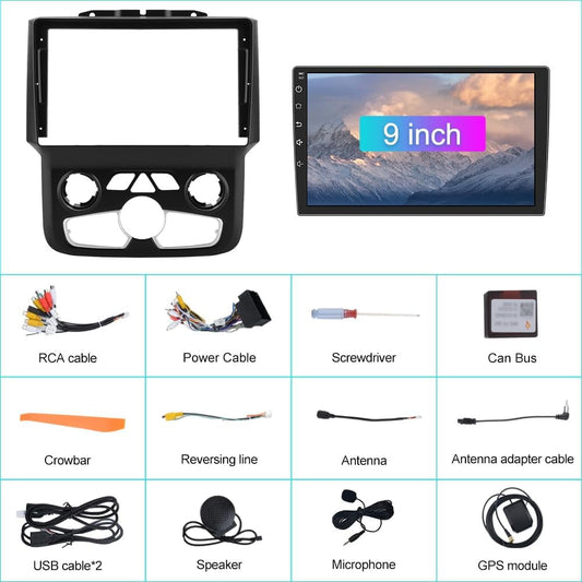 Awesafe 2GB 64GB Car Stereo Radio Compatible for Dodge Ram 2013-2019 1500 2500 3500,9 Inch Head Unit with Wireless CarPlay Android Auto GPS/FM/WiFi/USB/SWC