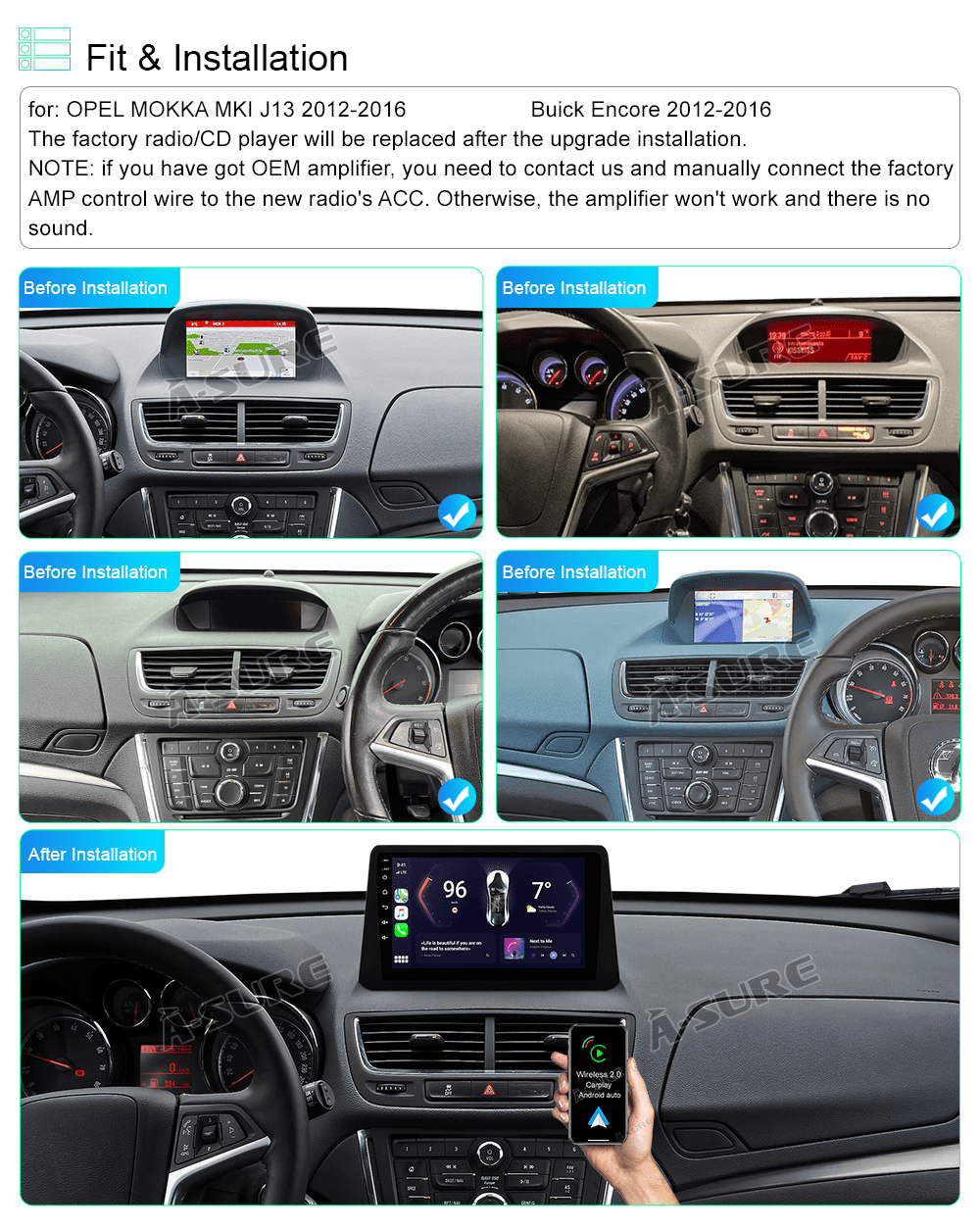 Junhua 9" Buick/Opel Android 12 Car Stereo 32GB Android Auto Wireless CarPlay with Bluetooth