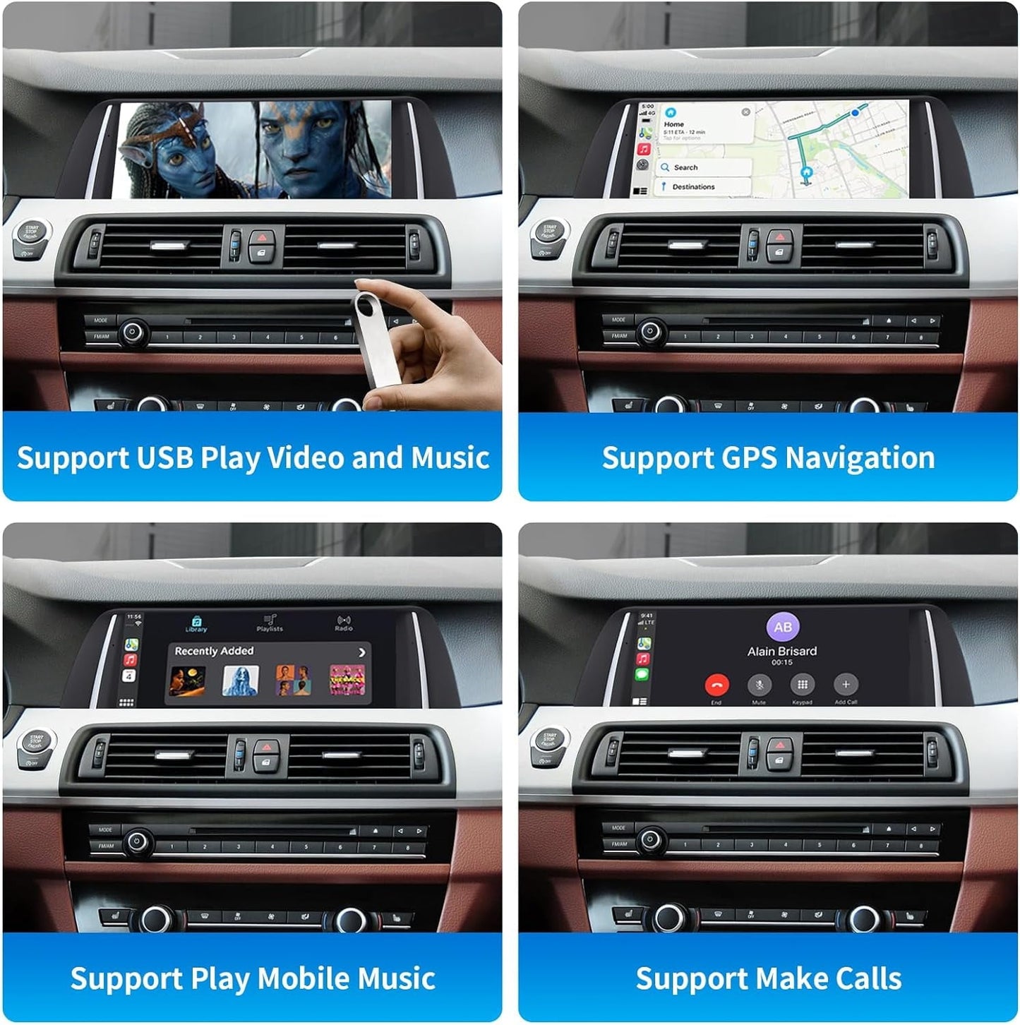 BMW Road Top Wireless Carplay & Android Auto, 10.25 Inch Car Stereo Receiver for BMW 5 Series F10/F11/F18 2012-2016 Year with NBT System, Car Touchscreen Multimedia Radio Receiver with Mirrorlink