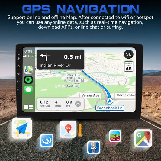 Guwzn Car Stereo Radio for Dodge Ram 2009-2012 10" Touchscreen 4+64G Vehicle GPS Navigation Wireless CarPlay Android Auto