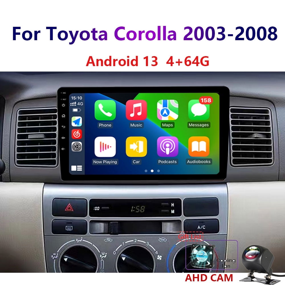 Toyota Android Head Unit 4-64G Android 13 For Toyota Corolla 2003-2008 Car Stereo Radio Wireless Carplay GPS Wifi