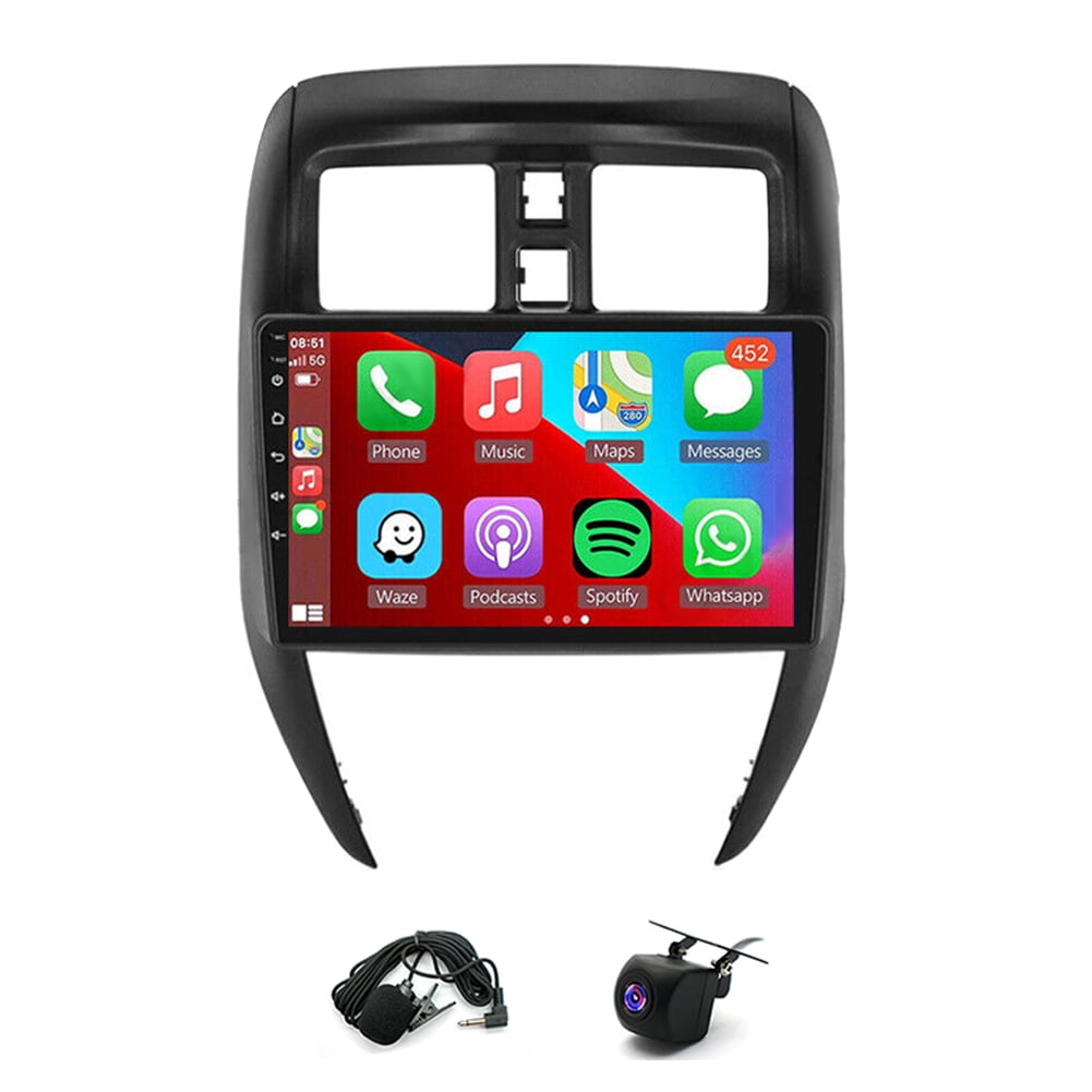 Guwzn Car Stereo Radio for Nissan Versa Sedan 2015-2019 10" Touchscreen 2+32G Vehicle GPS Navigation Wireless CarPlay Android Auto