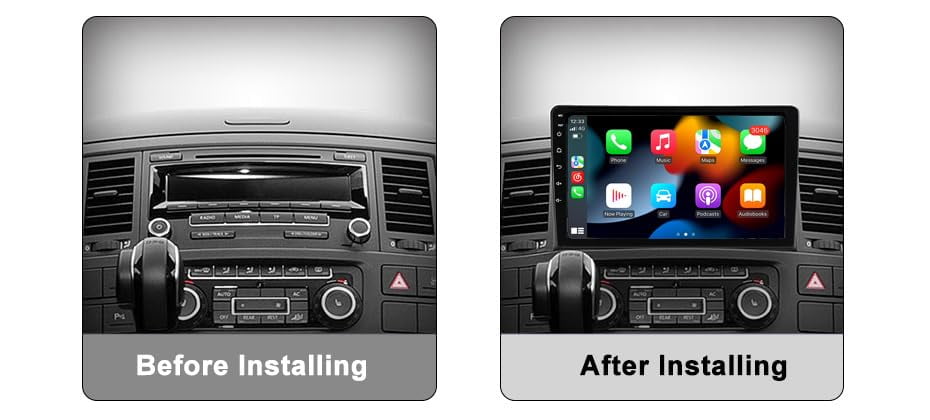 Sovob Car Stereo Radio for Volkswagen Multivan T5 2003-2015 with CarPlay Android Auto Multimedia Player GPS Navigation Touch Screen Bluetooth WiFi