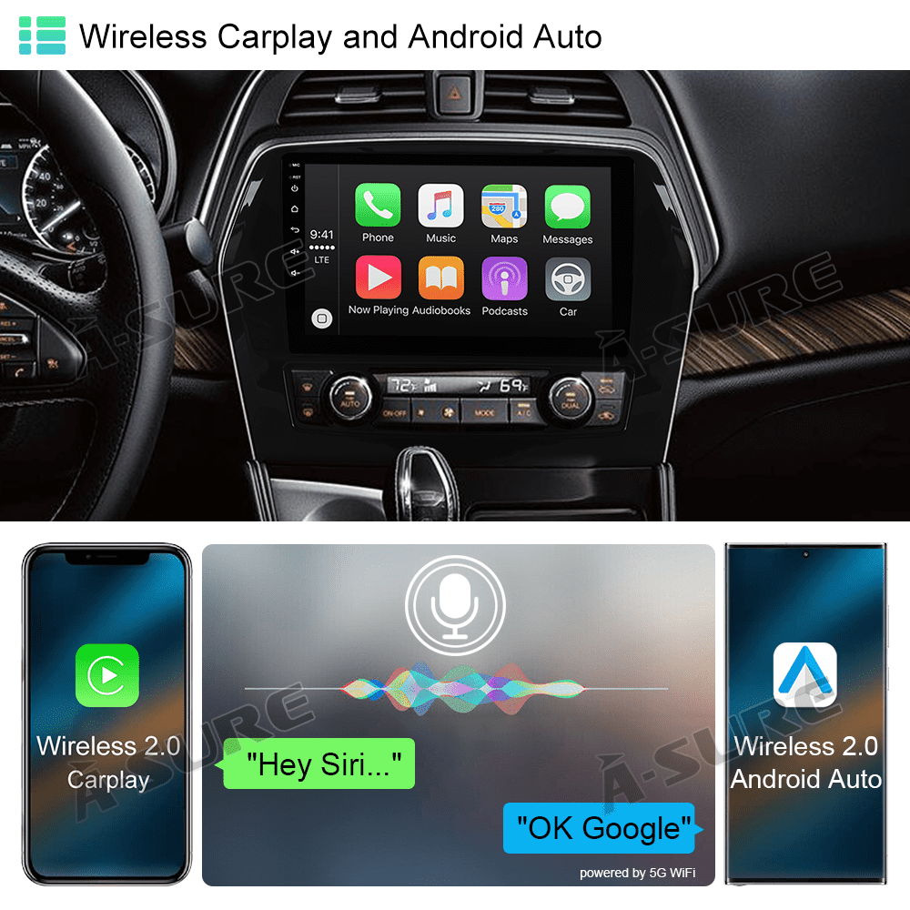 10.1" Android 13 CarPlay GPS Car Stereo Radio for Nissan Maxima 2016-2023 WiFi Bluetooth DSP RDS SWC 2+32GB