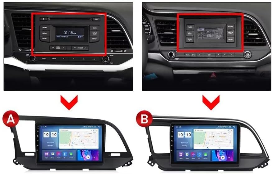 MekedeTech Android Car Radio Stereo Navigation for Hyundai Elantra 6 2019 2020 Head Unit Replacement,Touch Screen Upgrade with Wireless CarPlay/Android Auto,4 core 1+32G