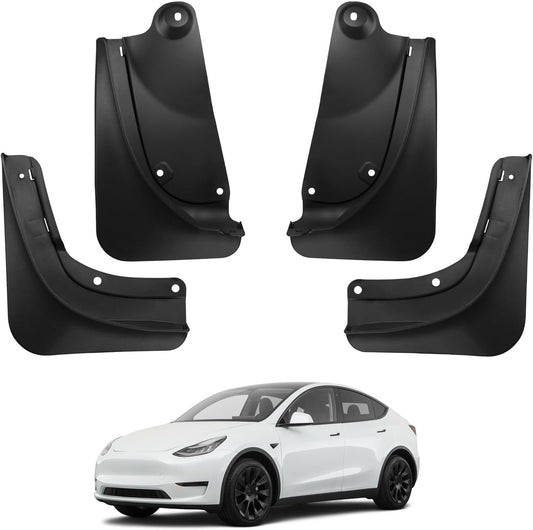 BASENOR 2025 Upgraded Tesla Model Y Mud Flaps Splash Guards Vehicle Sediment Protection No Drilling No Tape Mudflaps Tire Protector Mudflaps All Weather Tesla Exterior Accessories (Set of 4)Tesla   Vehicle Accessories