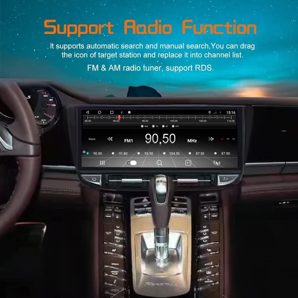 PLEJBONA Car Stereo Radio for Porsche Macan 2011 2012 2013 2014 2015 2016 2017 2018,12.3Inch Android 11.0 Car GPS Navigation Head Unit 4G WiFi RDS Buletooth Video Audio 6+128G