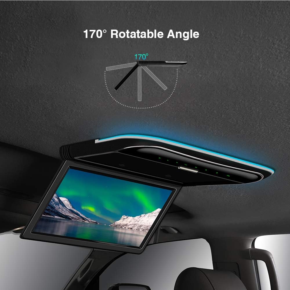 car displayXTRONS 11.6 Inch Car Overhead Roof Mounted Monitor Screen Ultra-Thin Flip Down TV for Cars 1080P Car Video Player with Built-in Speaker Support IR, USB, HDMI, AV Input (No DVD)
