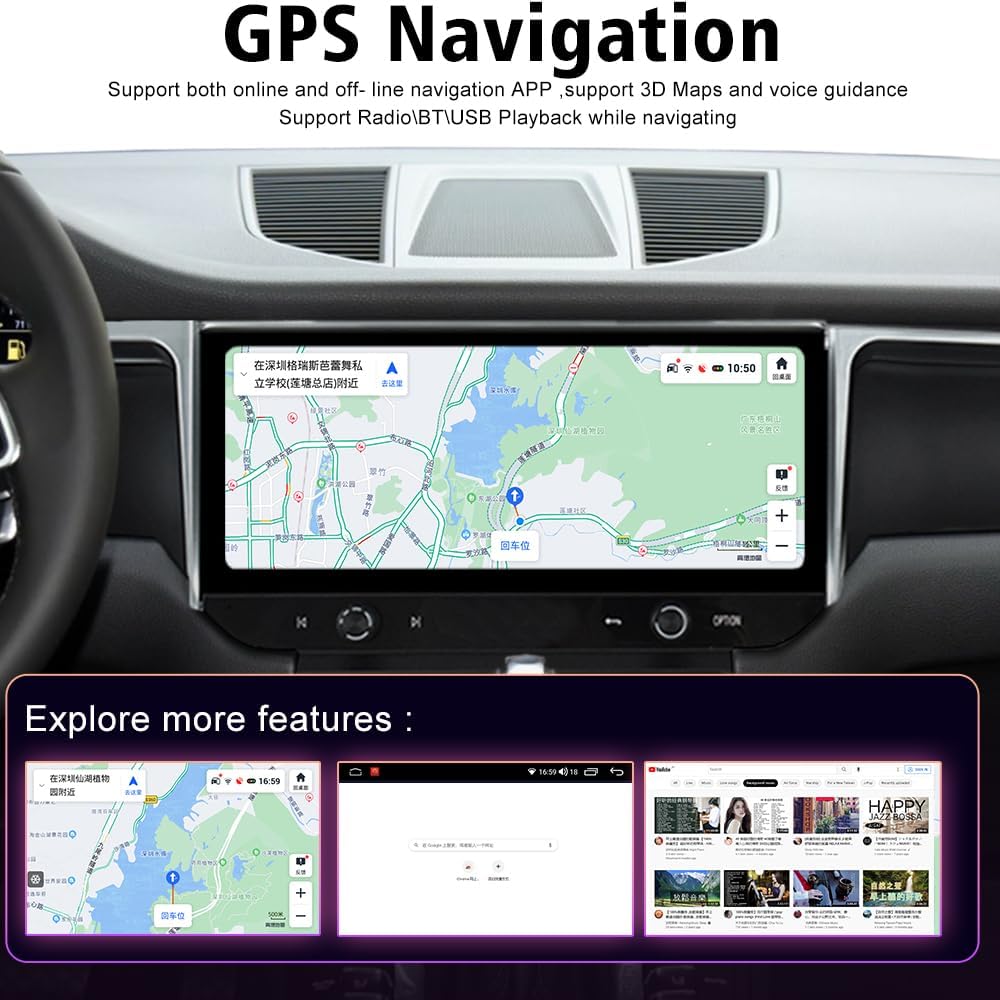 8GB+128GB Android Radio Screen Upgrade for Porsche Macan 2013-2017 Touch Screen Replacement 12.3inch Multimedia Player GPS Navigation Auto Stereo fit for PCM3.0 & PCM4.0