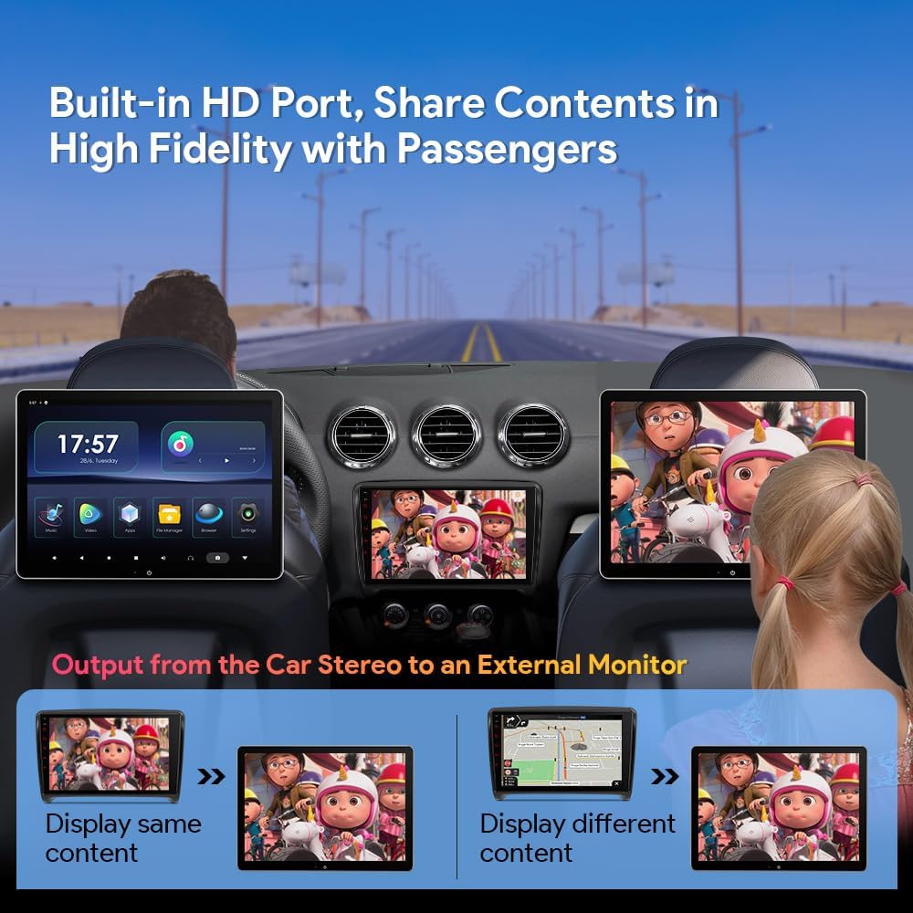 XTRONS Car Stereo for Audi TT MK2, Android 13 Qualcomm Octa Core 8GB+256GB Car Radio, 9 Inch QLED Touch Screen GPS Navigation for Car Bluetooth Head Unit DSP Car Play Android Auto
