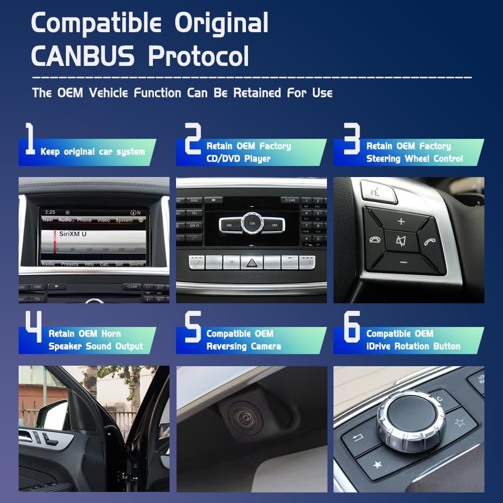 Mercedes-Benz Android Head Unit Android 13 Qualcomm 685 Chip Car Radio Dual System For Mercedes Benz ML W166 GL X166 GL300 ML350 NTG 4.5 2012-2015 Auto Stereo Replacement GPS Navigation CarPlay Android Auto Multimedia Player 8+128GB