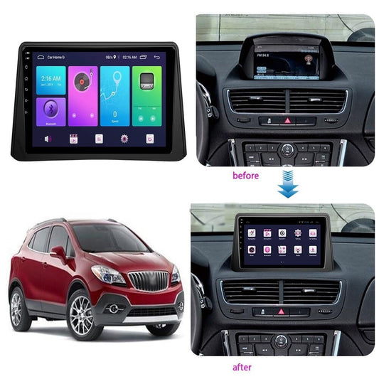 Sovob Android Car Stereo for BUI-CK Encore 2013-2015 9 inch 2 Din Radio GPS Navigation IPS Touch Screen Multimedia Player Support 4G Carplay SWC Wifi Mirror Link DSP BT(Size:8 core 4G+wifi 2G+32G)