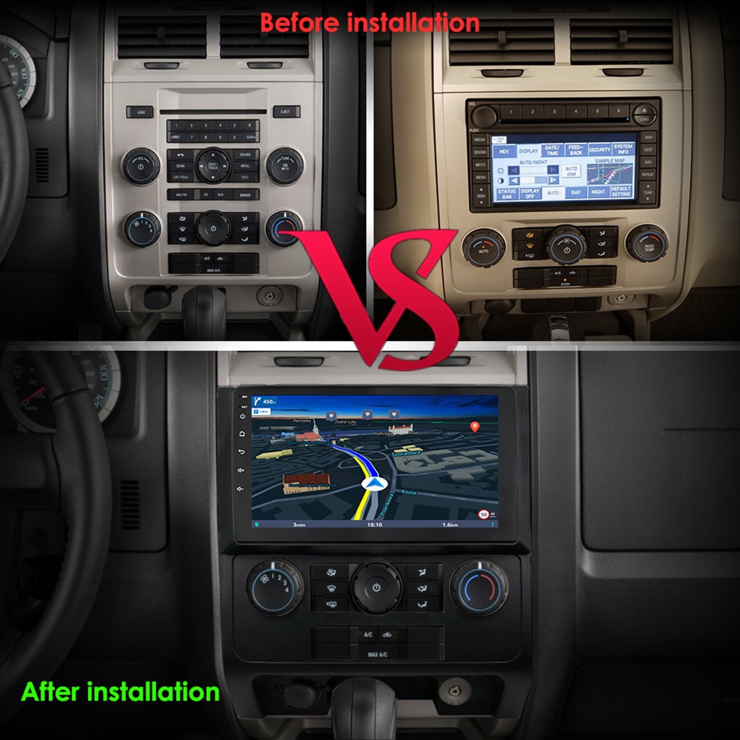 Android 13 Apple Carplay Bluetooth Wifi 2+32GB RDS Auto Car Stereo Radio Head Unit GPS Navigation Player For Ford Escape 2007 2008 2009 2010 2011 2012