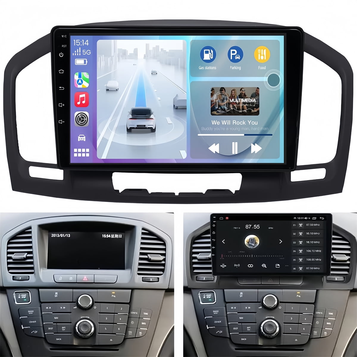 Guwzn Car Stereo Radio for Buick Regal 2009-2013 9" Touchscreen 2+32G Vehicle GPS Navigation Wireless CarPlay Android Auto