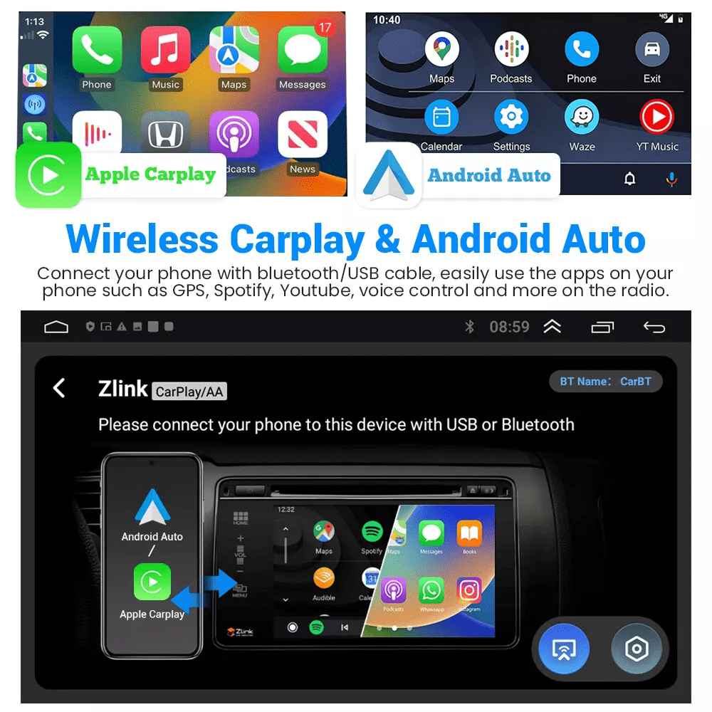 IKASEFU Andorid 13 Car Radio for Dodge Ram 1500 2500 3500 2003-2005 with Wireless CarPlay Android Auto 9 Inch HD Touchscreen Head Unit Support FM GPS