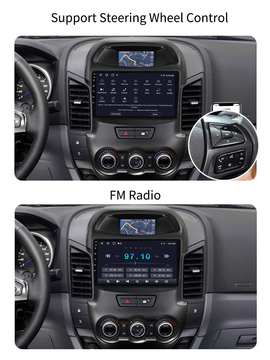 9 inch Carplay Car Radio Stereo For Ford Ranger 2011 - 2016 GPS Navi Android Screen Multimedia Player Android Auto With Bluetooth
