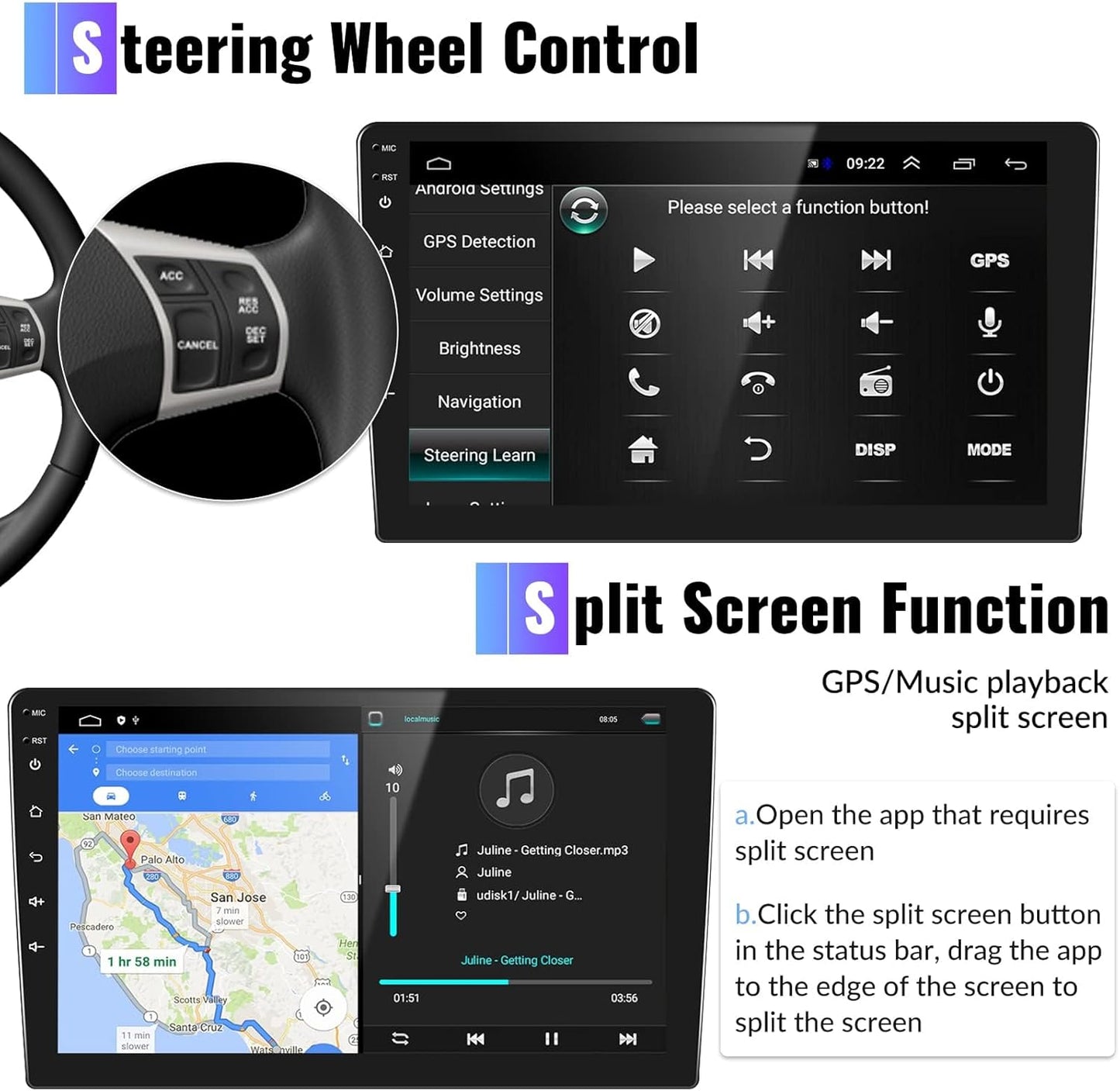 CAMECHO 2+64G Car Radio Head Unit Android 13 for Hyundai Tucson IX35 2010-2015 Autoradio, 10" Touch Screen Car Stereo with CarPlay Android Auto Bluetooth WiFi HiFi & EQ GPS + AHD Backup Camera