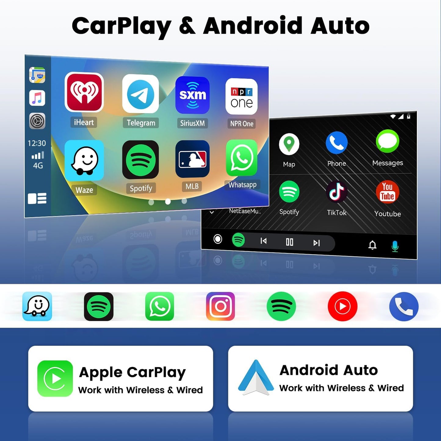 2+64GB Android 13 Car Radio for Hyundai Tucson 2006-2009 with Wireless Carplay/Android Auto, 10.1 Inch Touch Screen Car Stereo, Bluetooth/GPS Navi/WiFi/SWC/FM RDS/DSP + Backup Camera