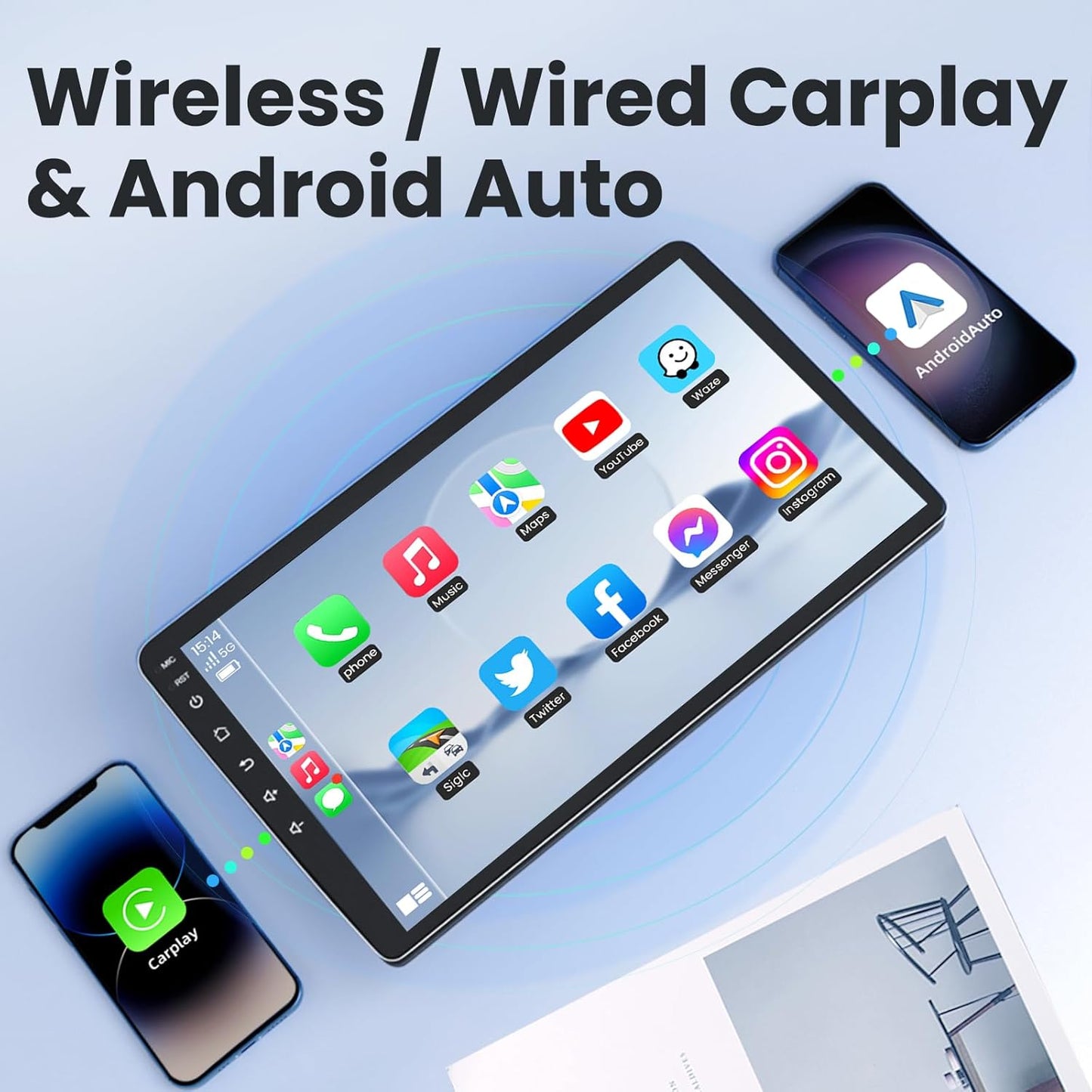 5G WiFi 2+64G Car Radio Stereo for Hyundai Elantra 2011 2012 2013: 9 Inch 1280 * 800 HD Touch Screen Head Unit Replacement with Backup Camera - Upgrade Wireless Carplay Bluetooth GPS FM SWC HiFi