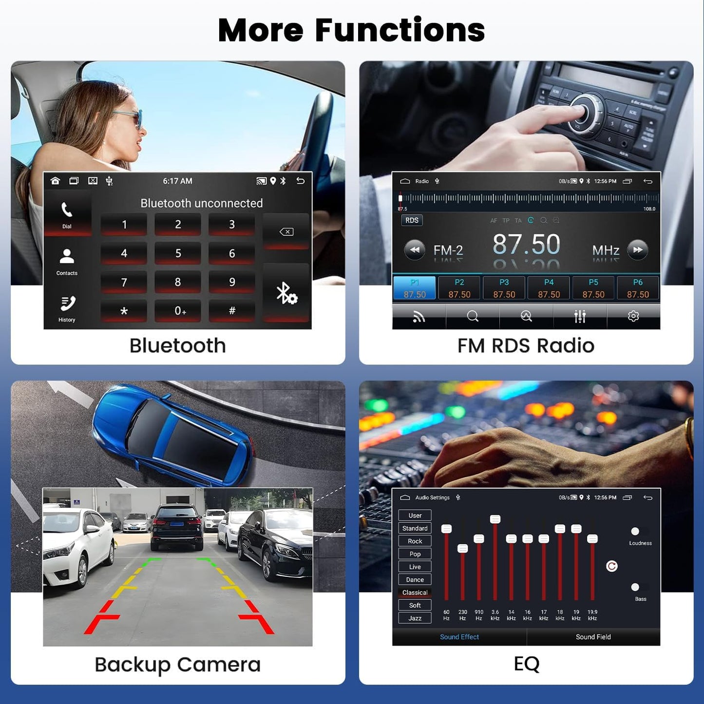 2+64GB Android 13 Car Radio for Hyundai Tucson 2006-2009 with Wireless Carplay/Android Auto, 10.1 Inch Touch Screen Car Stereo, Bluetooth/GPS Navi/WiFi/SWC/FM RDS/DSP + Backup Camera