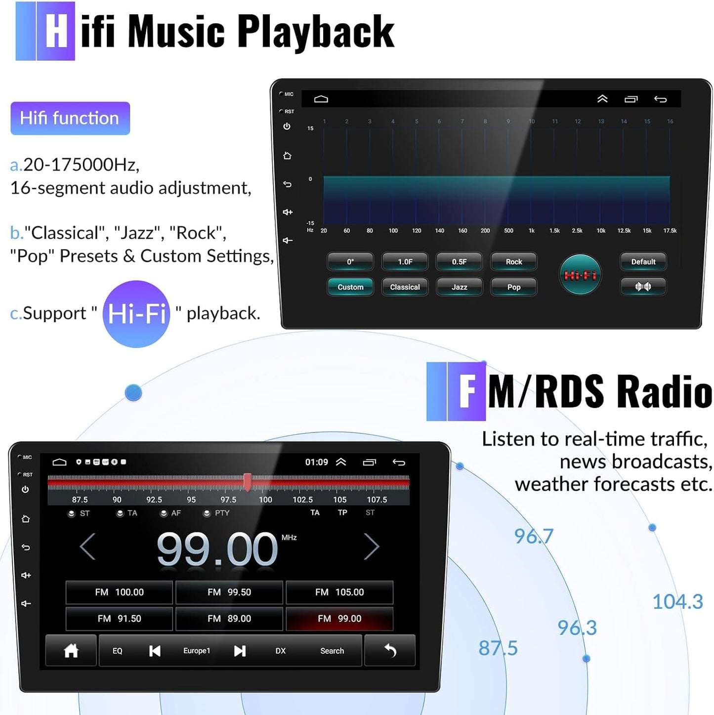 CAMECHO 2+64G Car Radio Head Unit Android 13 for Hyundai Tucson IX35 2010-2015 Autoradio, 10" Touch Screen Car Stereo with CarPlay Android Auto Bluetooth WiFi HiFi & EQ GPS + AHD Backup Camera