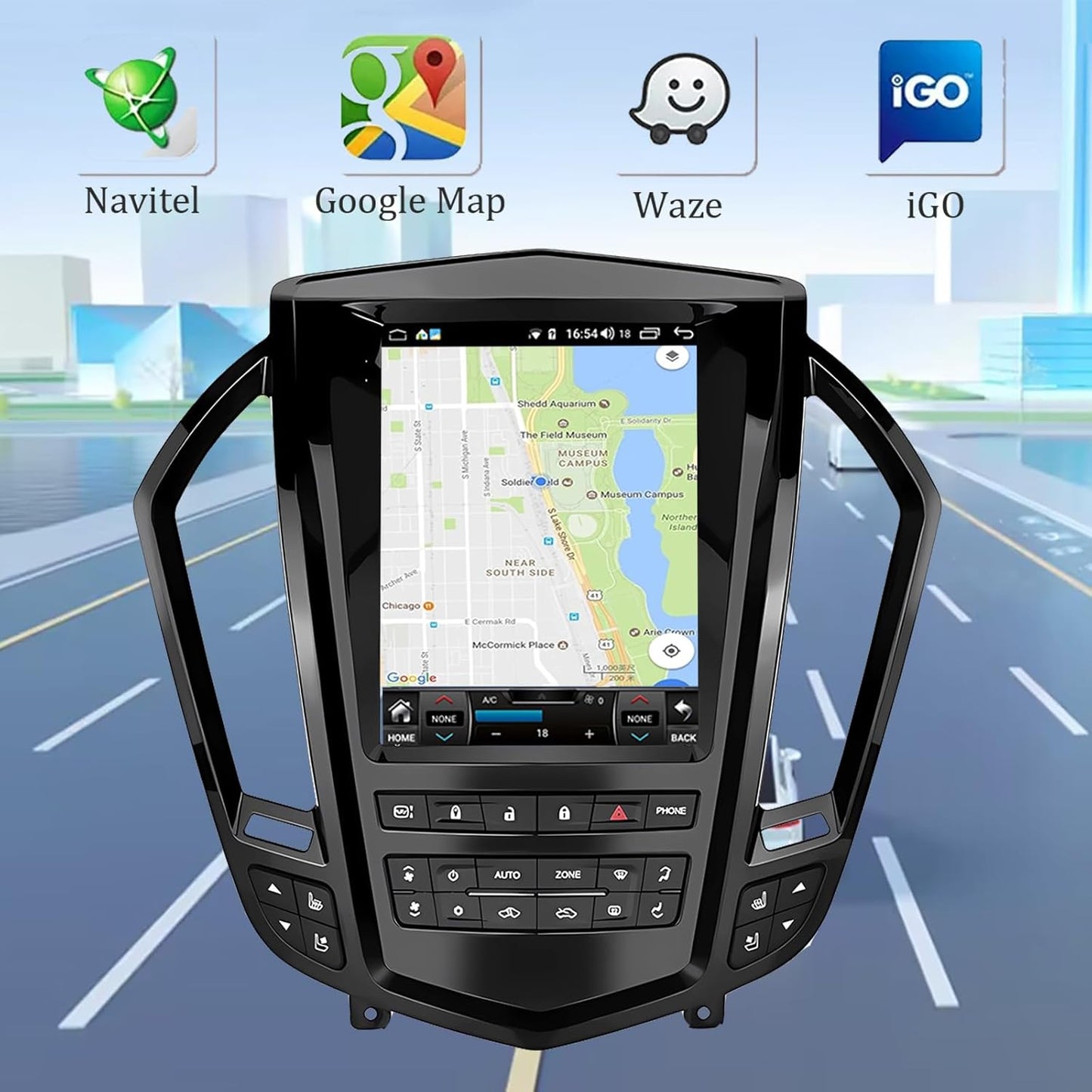 Android 13 Radio for Cadillac SRX 2009-2012 Android Radio 9.7-Inch Tesla Style IPS Touch Screen Stereo with Bluetooth 5.0 Carplay/Android Auto GPS Navigation (Black)