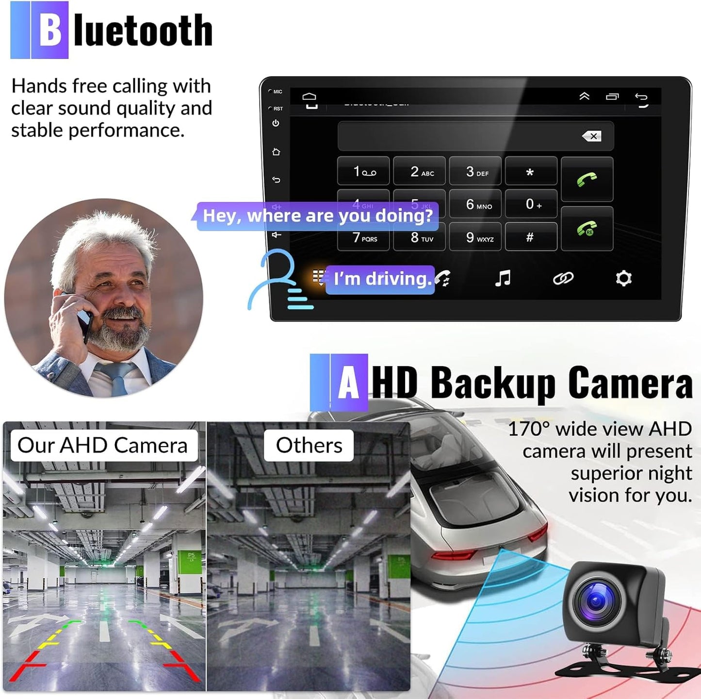 CAMECHO 2+64G Car Radio Head Unit Android 13 for Hyundai Tucson IX35 2010-2015 Autoradio, 10" Touch Screen Car Stereo with CarPlay Android Auto Bluetooth WiFi HiFi & EQ GPS + AHD Backup Camera