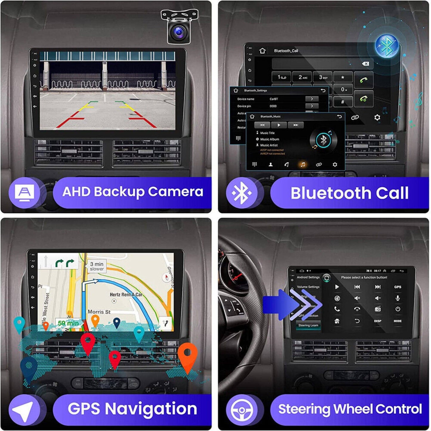 Zcargel Android 13.0 Car Stereo Radio for Jeep Grand Cherokee WJ/WG 1999-2004, Biorunn 9 Inch Car GPS HD Touch Screen Quad Core Navigation WiFi BT FM Head Unit Player 2GB RAM 32GB ROM