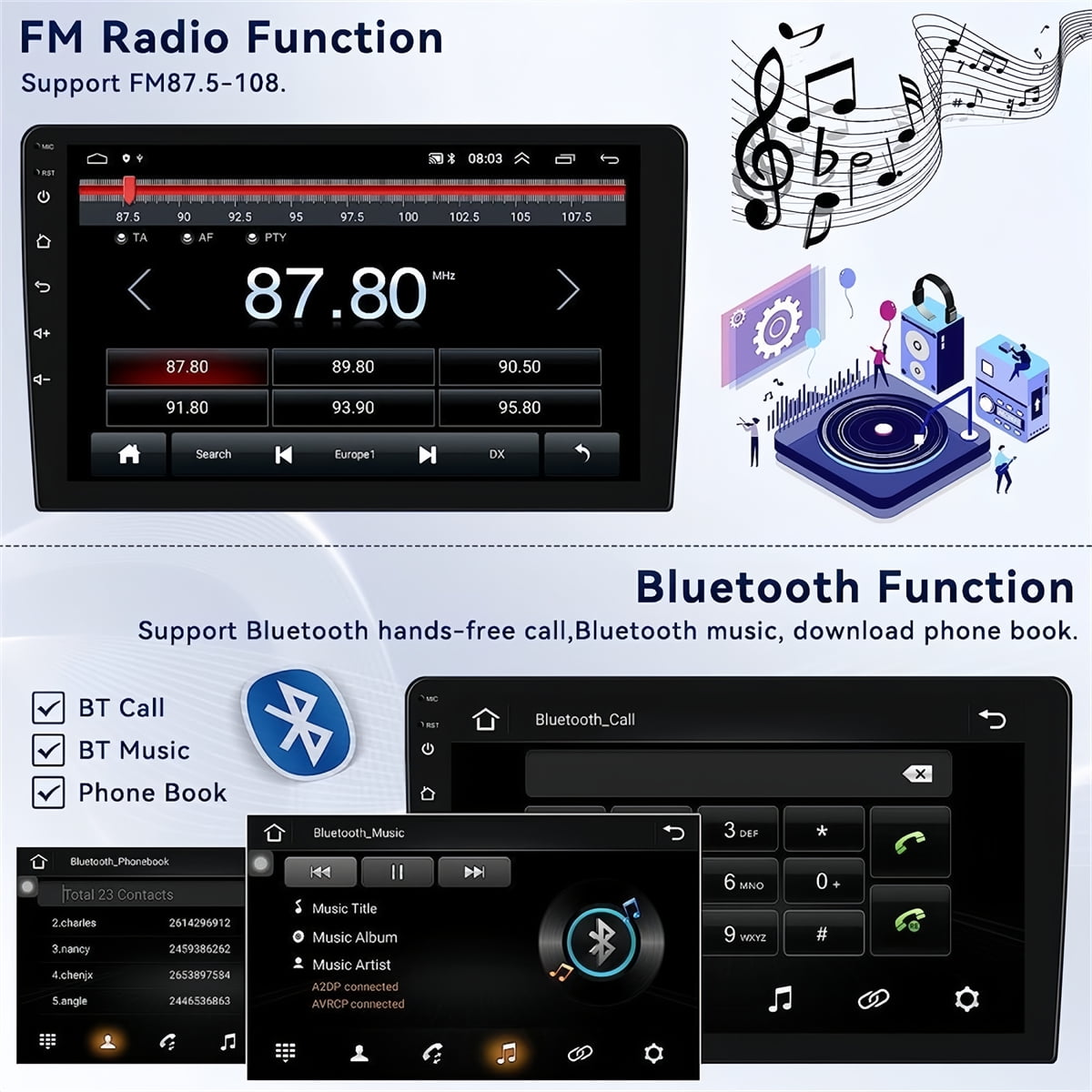 Guwzn Car Stereo Radio for Subaru Forester 2002-2008 9" Touchscreen 2+32G Vehicle GPS Navigation Wireless CarPlay Android Auto