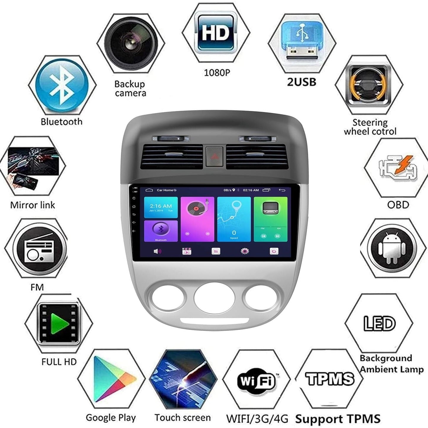 Sovob Android Car Stereo for BUI-CK EXCELLE 2008-2018 2 Din Radio GPS Navigation IPS Touch Screen Multimedia Player Support 4G Carplay SWC Wifi Mirror Link DSP BT(Size:8 core 4G+wifi 2G+32G)