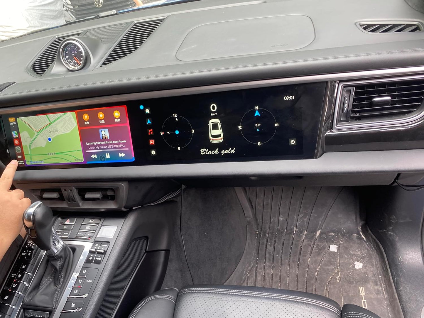 Dual Screen Android Car Radio GPS Navigation for Porsche Macan 2014-2017 Stereo Replacement 12.3 Inch IPS Touch Screen Multimedia Player Auto Radio Modify 2024 (PCM 3.1, 8-256GB)