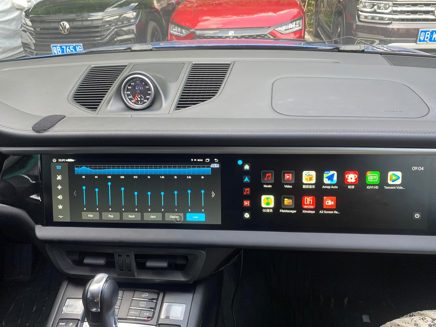 Dual Screen Android Car Radio GPS Navigation for Porsche Macan 2014-2017 Stereo Replacement 12.3 Inch IPS Touch Screen Multimedia Player Auto Radio Modify 2024 (PCM 3.1, 8-256GB)