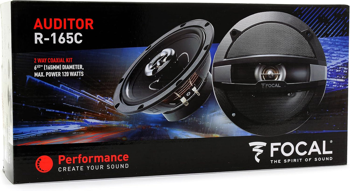 6.5-Inch Focal R-165C 6.5" 120W RMS 2-Way Auditor Series Coaxial Speakers