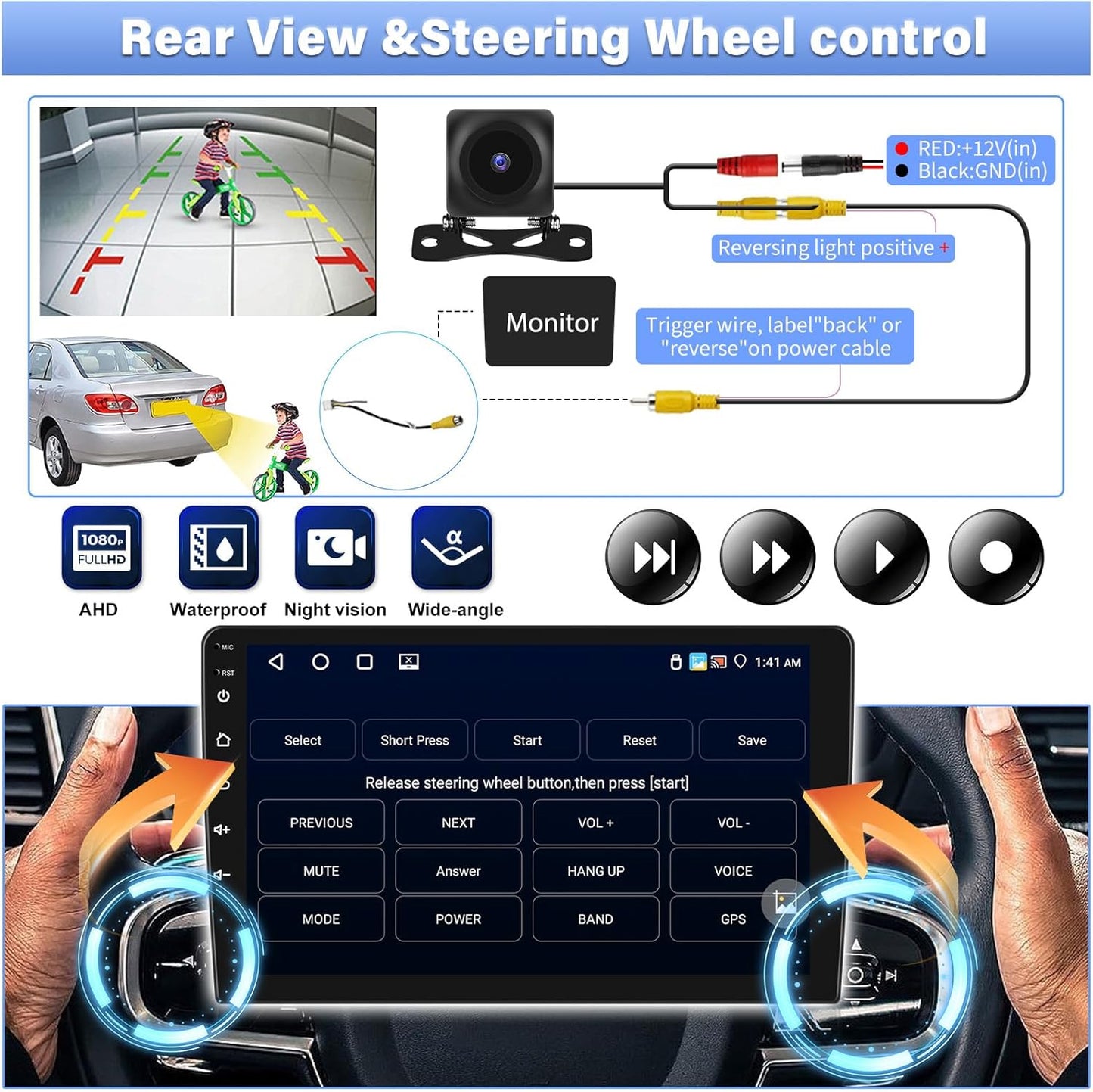 4+64G Android 13 Car Radio for Hyundai Santa Fe 2006-2012, 9'' HD 1280 * 720 Touchscreen Bluetooth Car Stereo with Wireless CarPlay Android Auto Mirror Link GPS Navi,WiFi,32EQ DSP,SWC+Camera&Mic