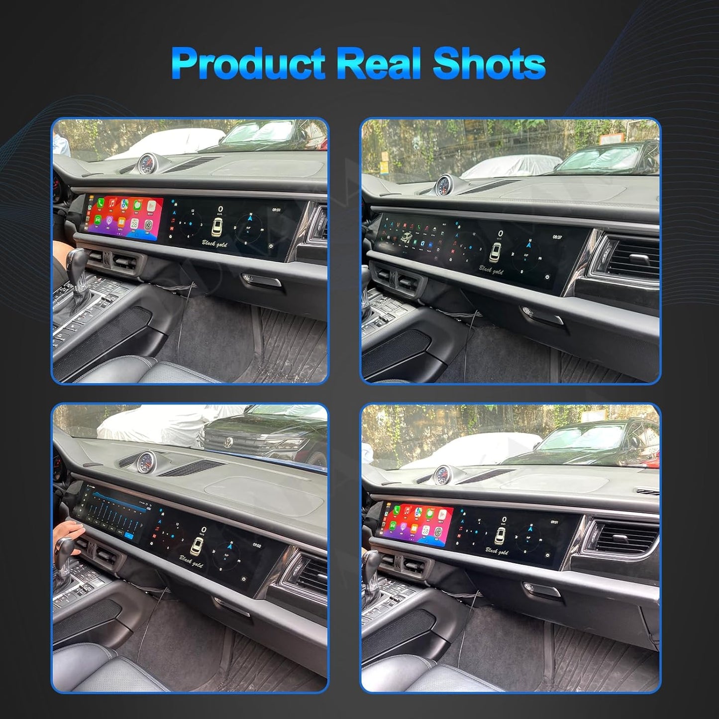 Dual Screen Android Car Radio GPS Navigation for Porsche Macan 2014-2017 Stereo Replacement 12.3 Inch IPS Touch Screen Multimedia Player Auto Radio Modify 2024 (PCM 3.1, 8-256GB)