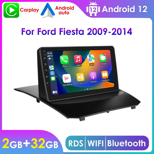 9" Android 12.0 Wifi 2+32GB Car Stereo Radio Head Unit GPS Navigation Carplay RDS For Ford Fiesta 2009-2014