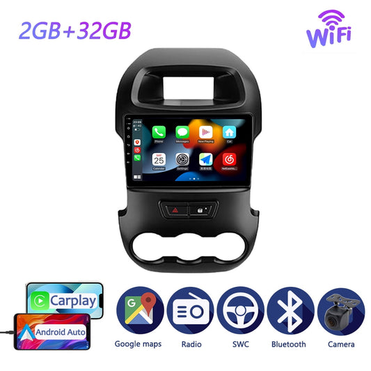 9 inch Carplay Car Radio Stereo For Ford Ranger 2011 - 2016 GPS Navi Android Screen Multimedia Player Android Auto With Bluetooth