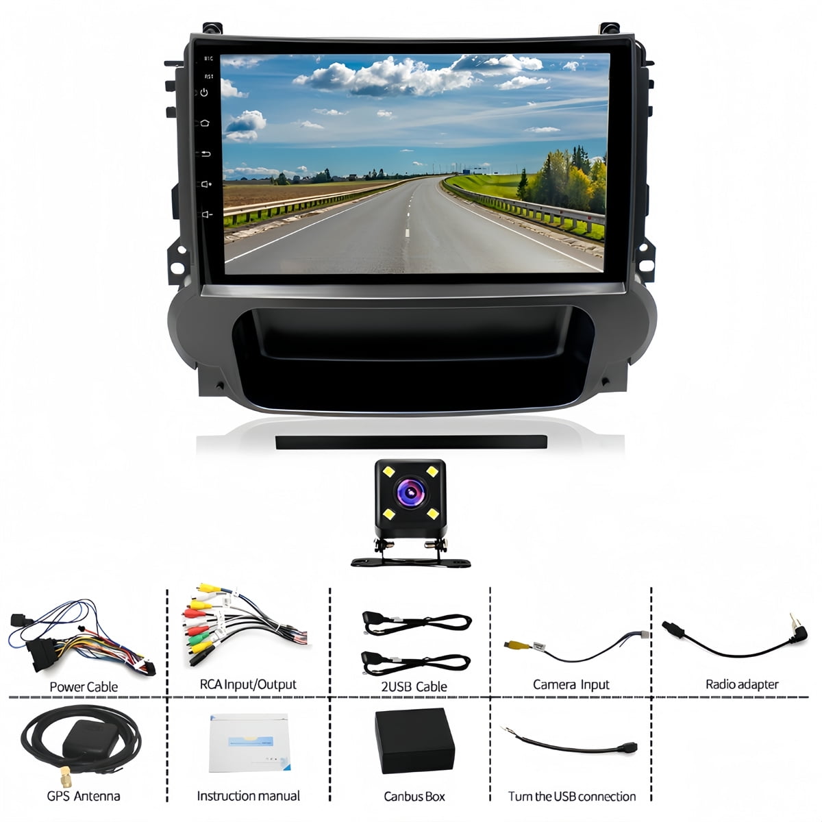 Guwzn Car Stereo Radio for Chevrolet Malibu 2011-2015 9" Touchscreen 2+32G Vehicle GPS Navigation Wireless CarPlay Android Auto