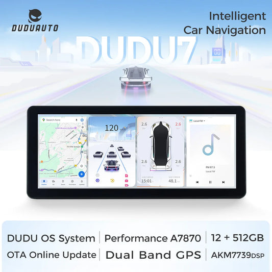DUDUAUTO DUDU7 A7870 12.3-inch Universal Car Radio DVD Player Android 13 Wireless Carplay Navigation GPS Intelligent Systems