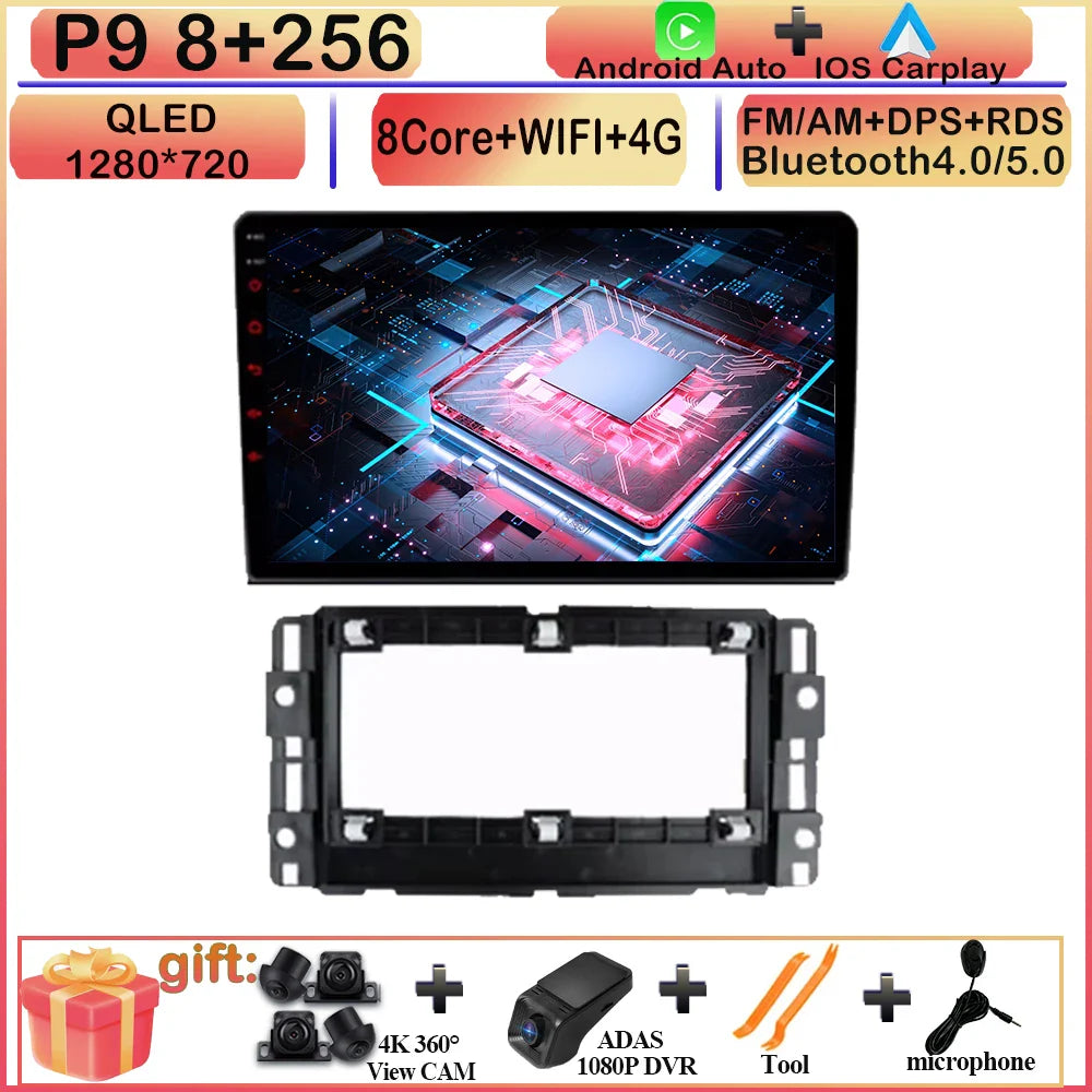 CARPLAY Android Screen For Chevrolet Avalanche Impala Tahoe Traverse 2007-2016 Car Automotive Multimedia Navigation DVD 7862 CPU