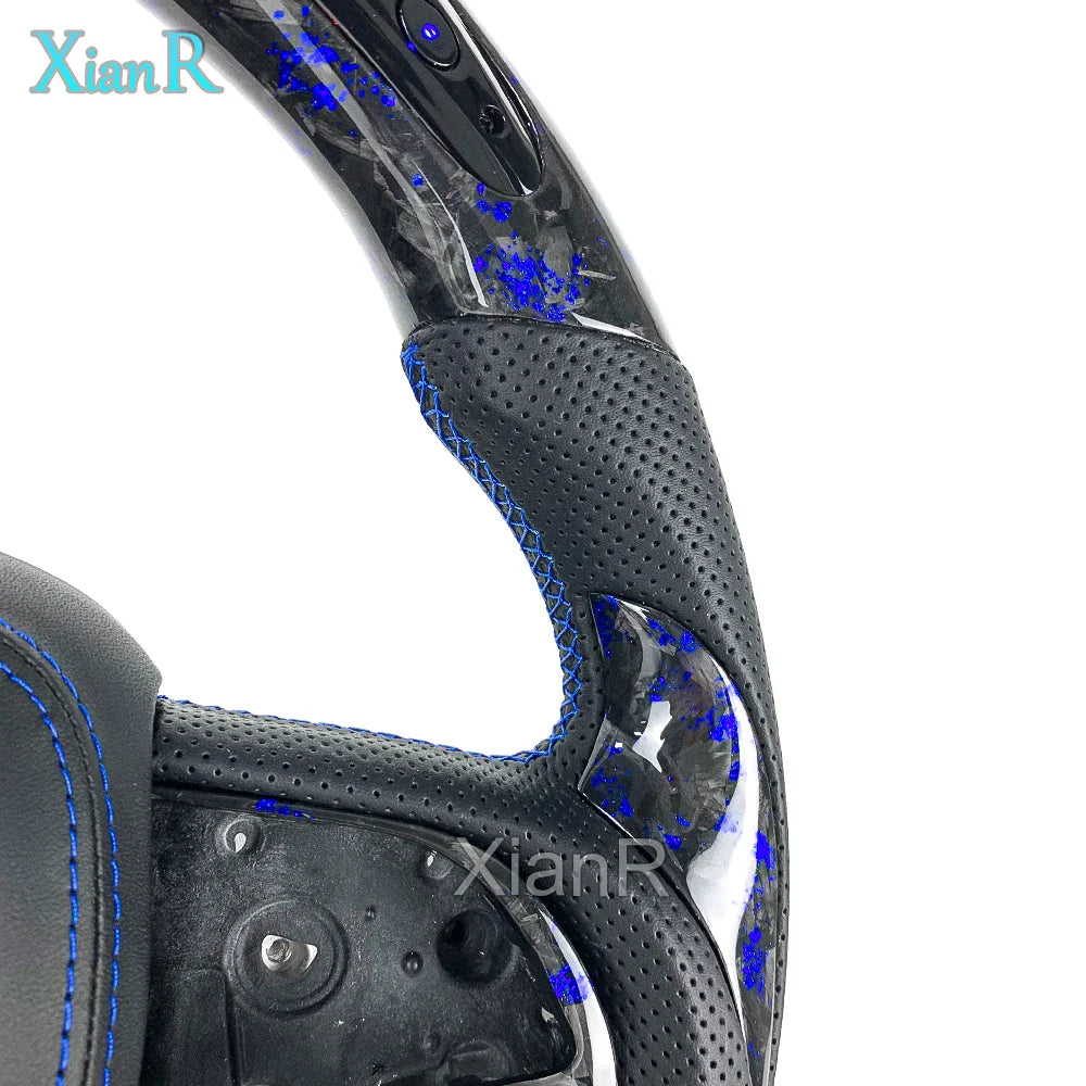 Car Interior Accessories for Dodge Challenger Charger Custom LED Blue Forged Carbon Fiber Steering Wheel for Jeep Cherokee
