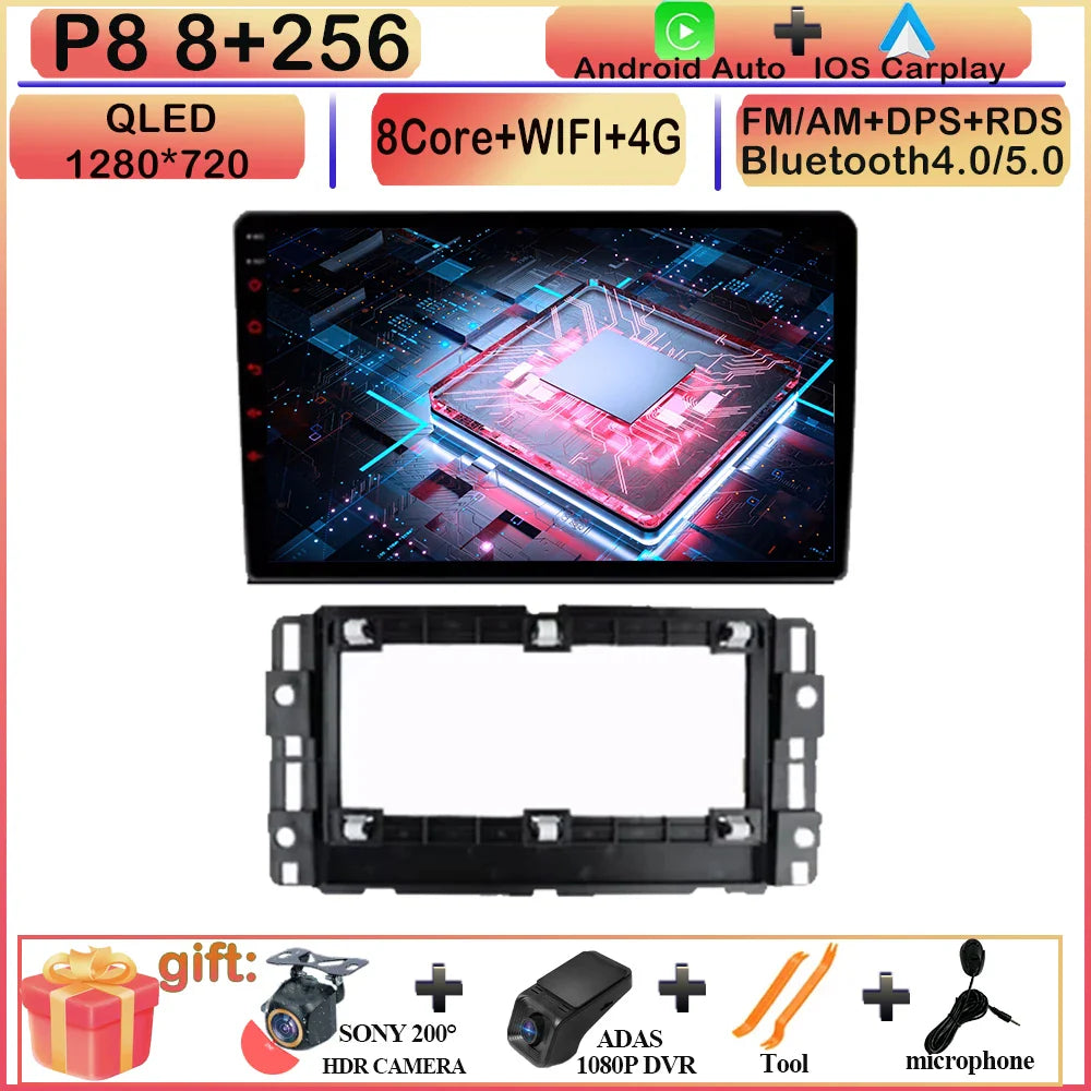 CARPLAY Android Screen For Chevrolet Avalanche Impala Tahoe Traverse 2007-2016 Car Automotive Multimedia Navigation DVD 7862 CPU