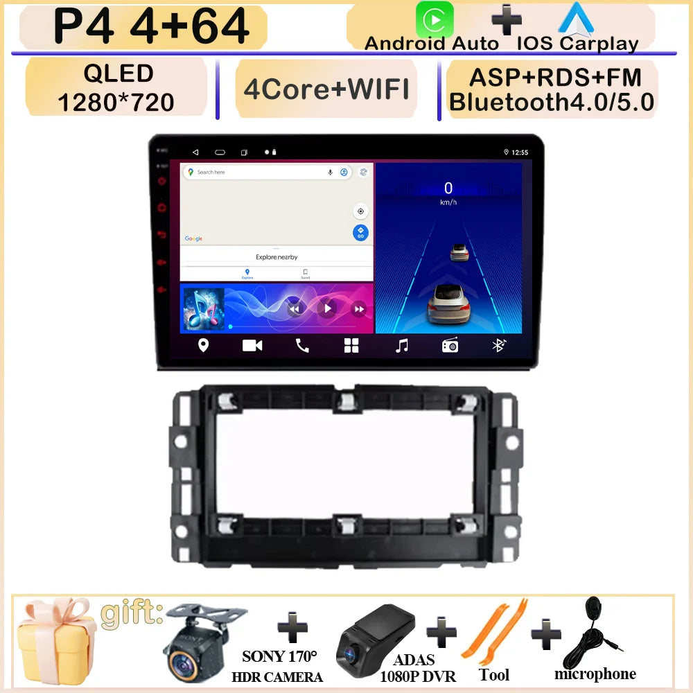 CARPLAY Android Screen For Chevrolet Avalanche Impala Tahoe Traverse 2007-2016 Car Automotive Multimedia Navigation DVD 7862 CPU