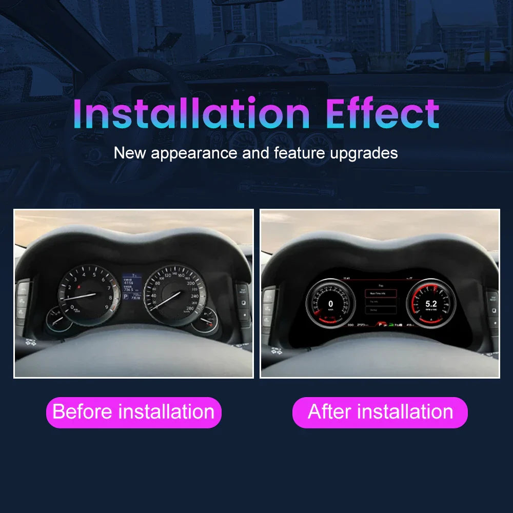 12.3" LCD Car Digital Dashboard Cluster For Infiniti Q70 2013-2019 Virtual Instrument Panel Speedometer Cockpit Meter Upgrade