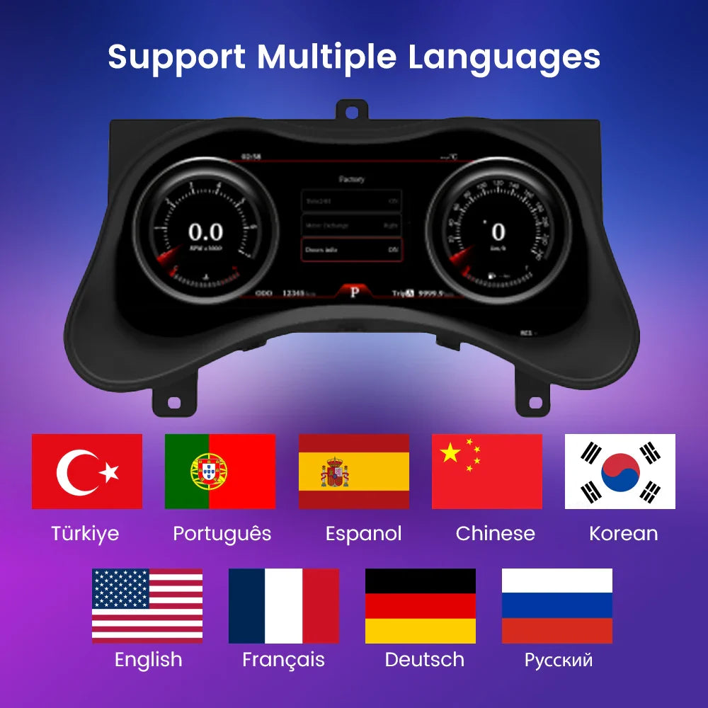 12.3" LCD Car Digital Dashboard Cluster For Infiniti Q70 2013-2019 Virtual Instrument Panel Speedometer Cockpit Meter Upgrade