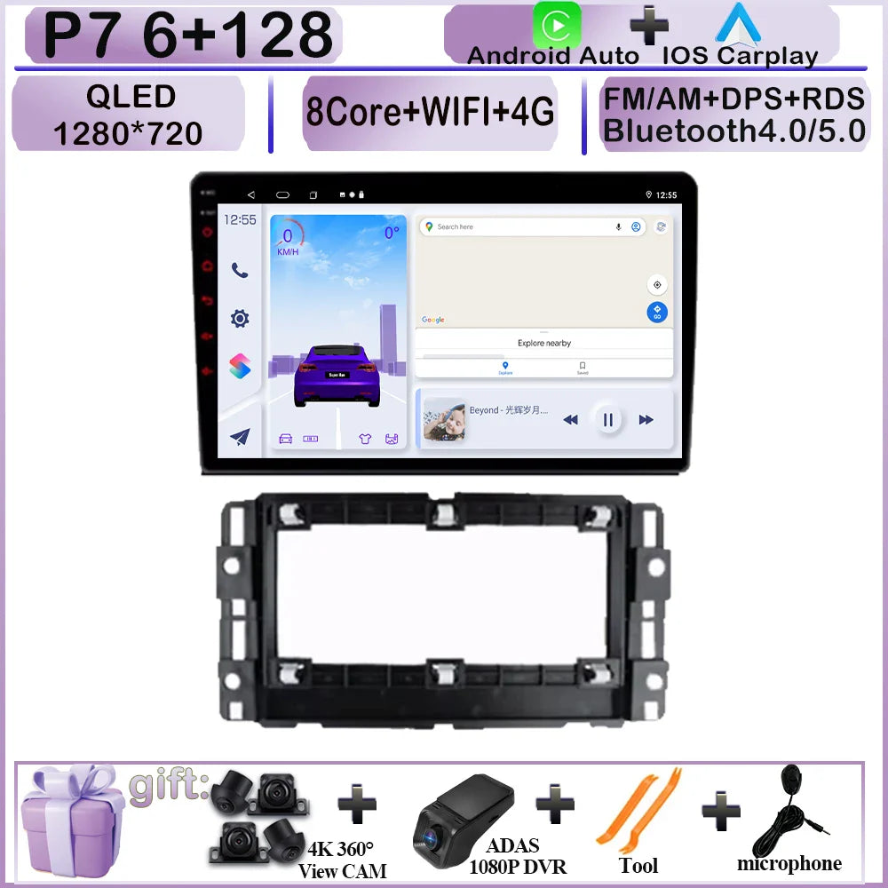 CARPLAY Android Screen For Chevrolet Avalanche Impala Tahoe Traverse 2007-2016 Car Automotive Multimedia Navigation DVD 7862 CPU